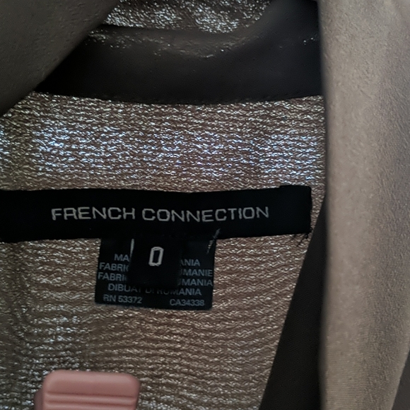 French Connection Moss Green Blouse with front tie - Picture 3 of 4